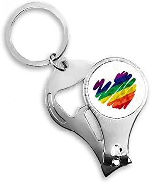 Картината на Сърцето ЛГБТ Дъга Ножица За Нокти Халка Ключодържател Отварачка За Бутилки Машина За Рязане