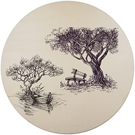 Дървени кръгове 16-Цолови дървени кръгове 4,5 мм, Опаковка от 3 заготовки от дърво, Дървени кръгове diy