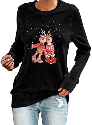 Дамски Западните Грозни Коледни Ризи, Забавни Графики Тениски, Коледно Дърво, Коледна Гала Снежен Човек, Ежедневни Тениска