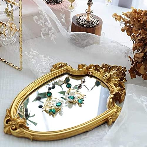 lemonadeus Малко Златно Винтажное Огледалото Декоративно Огледало За Грим Старинни Огледала за Стена Златното Винтажное