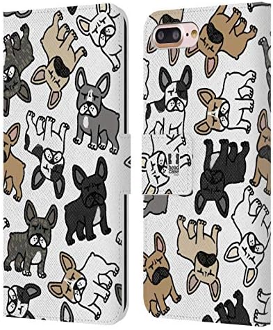 Дизайн на своята практика за главата, Модели куче порода Френски Булдог, Кожена Корица-Книжка-джобен формат и съответните тапети, Съвместими с Apple iPhone 7 Plus / iPhone Plus 8