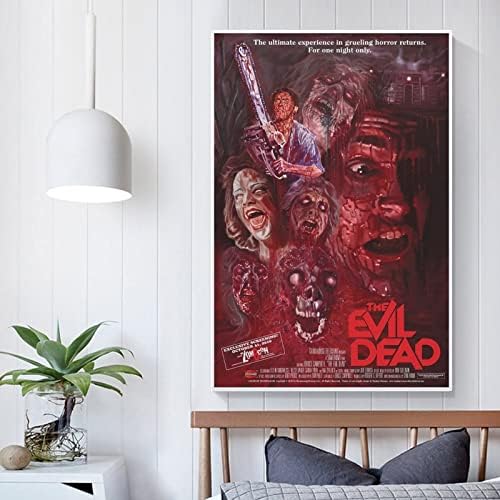 Плакати на Филма на ужасите Evil dead (1981) на Плакати (2) Стенни Щампи върху платното за декор на стени, Декорация на Помещението, Интериор на Спални, Подаръци 16x24 инча (40x60