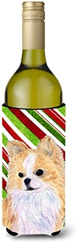 Carolin's Treasures ЅЅ4542ЛИТЕРОК Конфетная Бастун за Чихуахуа Празничен Коледен Държач За Бутилки Вино, Калъф-хладилник За бутилки, Стираемый В Колата Сгъваем Втулка, Държа?