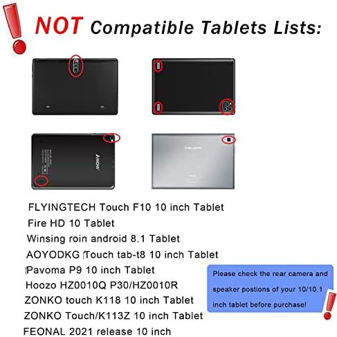 Силиконов калъф DETUOSI, Съвместим с Dragon Touch Notepad K10, 10-инчов Универсален калъф за таблет, Многоугольный Защитен калъф за ZONKO K105 10 инча, Winsing 10 с каишка и стилуса, Дъгата