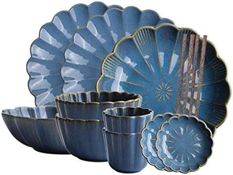 MYYINGBIN Комплект Керамични Съдове за готвене от 12 теми, Творчески Съдове във Формата на Цвете, Чинии, Купички