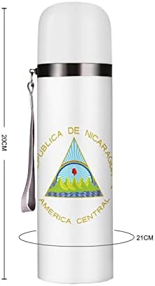 Герб Никарагуа. Случайна Бутилка За Вода 19 Грама От Неръждаема Стомана Пътна Чаша За Напитки Спортен Къмпинг Туризъм