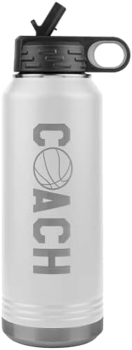 Бутилка за Вода JFWcreations Баскетбол Coach - 32 грама Изолиран Конвертируеми Върха от Неръждаема Стомана с Гравиран