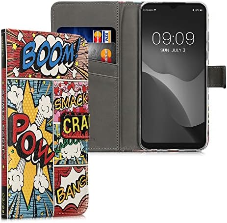 Чанта-портфейл kwmobile, Съвместим с Samsung Galaxy A22 5G - Калъф От изкуствена кожа с Многоцветными символи на