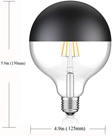 Половината Хром led лампа с нажежаема жичка, крушка с нажежаема жичка с голяма топка G40 G125, led крушка с мощност