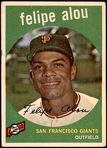 1959 Topps # 102 Фелипе Алу Сан Франциско Джайентс (Бейзболна картичка) GD+ Джайентс