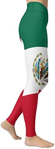 ISMV Дамски Панталони За Йога Мексикански Флаг, Гамаши За контрол на корема, Панталони За Йога С Висока Талия, Спортни