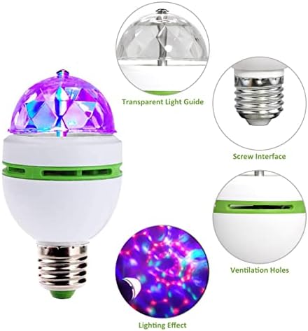 Светодиодна Топка Лампа 3W E27 LED RGB Crystal Въртящата Сценична Лампа, Гласова Автоматична Въртяща Сценична Лампа