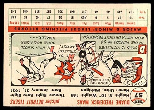 1956 Topps 57 Дюк Маас Детройт Тайгърс (Бейзболна картичка) EX/MT Тайгърс