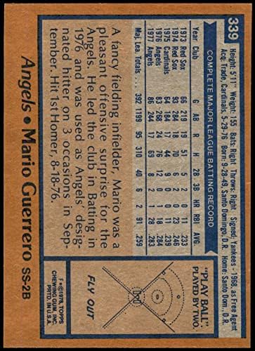 1978 Topps # 339 Марио Гереро Лос Анджелис Энджелз (Бейзболна картичка) Ню Йорк / MT Angels