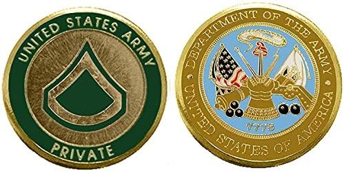 Армейските звания - Редник Първи клас E3' Challenge Coin/ Покер с логото / Happy чип